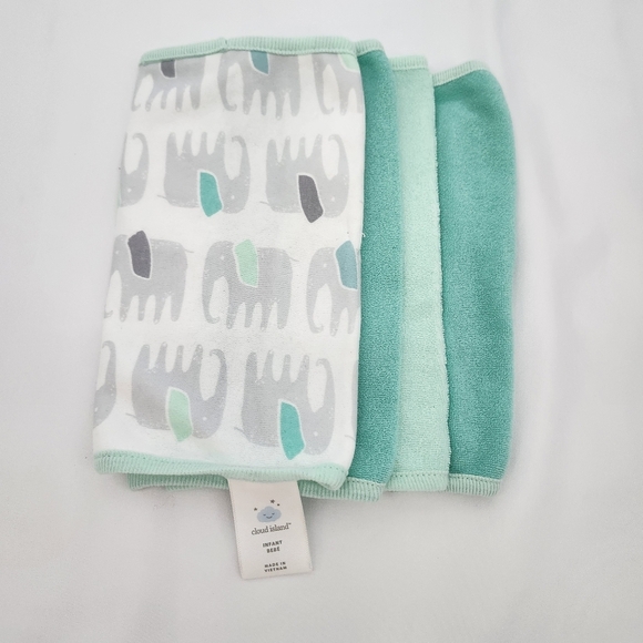 Baby Girl Accessories Bundle Lot of 8 Pink Green Burp Cloths Bonnet Wash Cloths - Picture 2 of 6